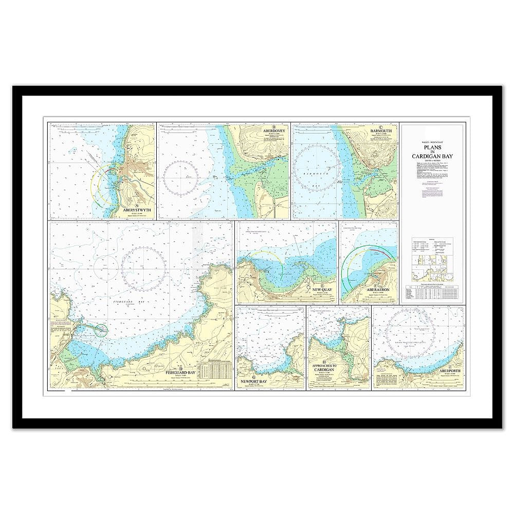 Framed Print - Admiralty Chart 1484 - Plans in Cardigan Bay