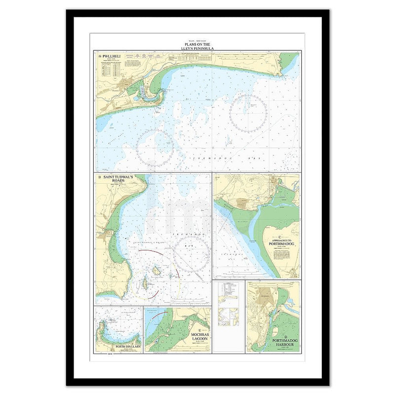 Framed Print - Admiralty Chart 1512 - Plans on the Lleyn Peninsula
