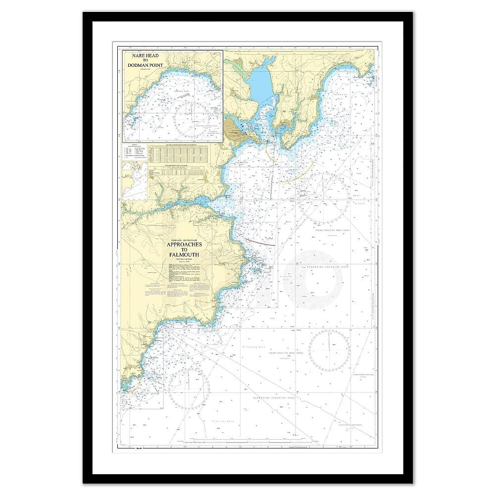 Framed Print - Admiralty Chart 154 - Approaches to Falmouth