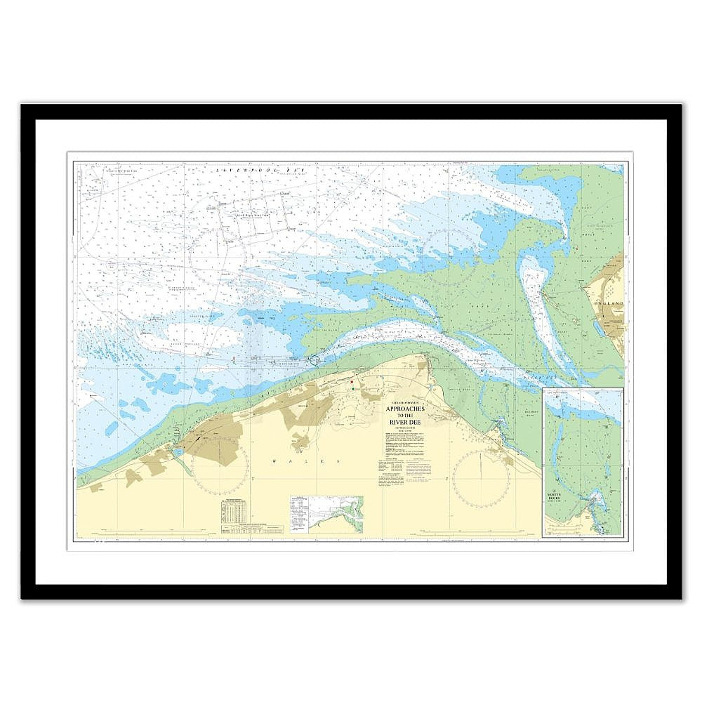 Framed Print - Admiralty Chart 1953 - Approaches to the River Dee