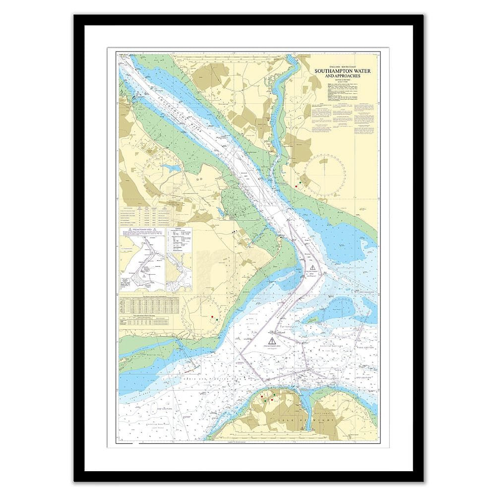 Framed Print - Admiralty Chart 2038 - Southampton Water and Approaches