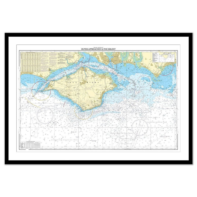 Framed Print - Admiralty Chart 2045 - Outer Approaches to The Solent