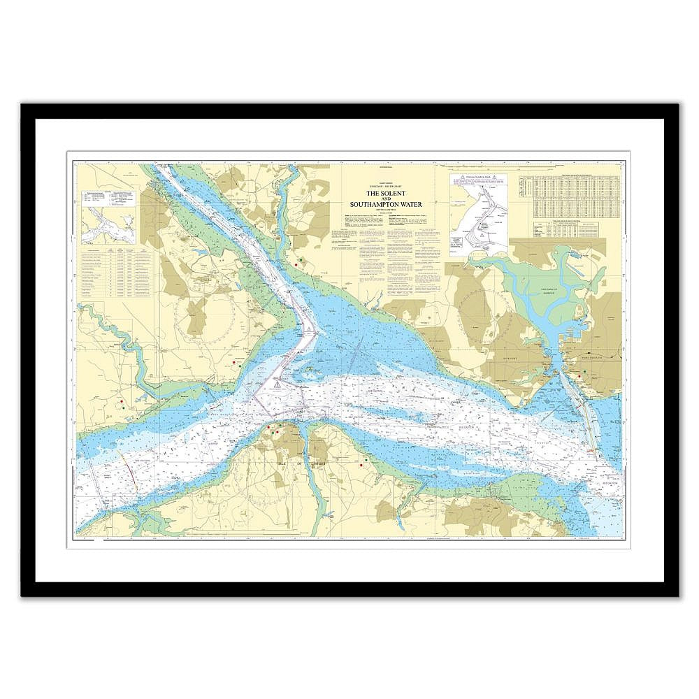 Framed Print - Admiralty Chart 2036 - The Solent and Southampton Water