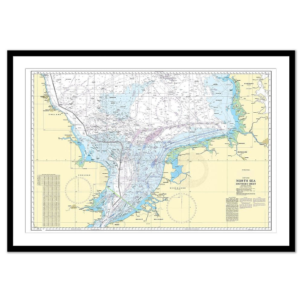 Framed Print - Admiralty Chart 2182A - North Sea - Southern Sheet
