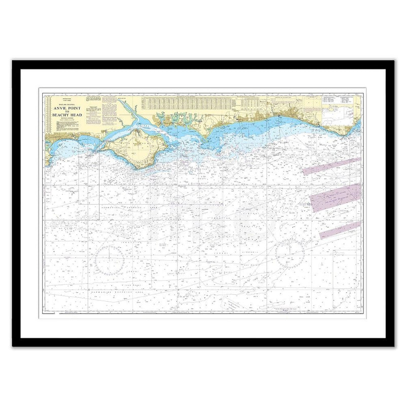 Framed Print - Admiralty Chart 2450 - Anvil Point to Beachy Head including the Isle of Wight