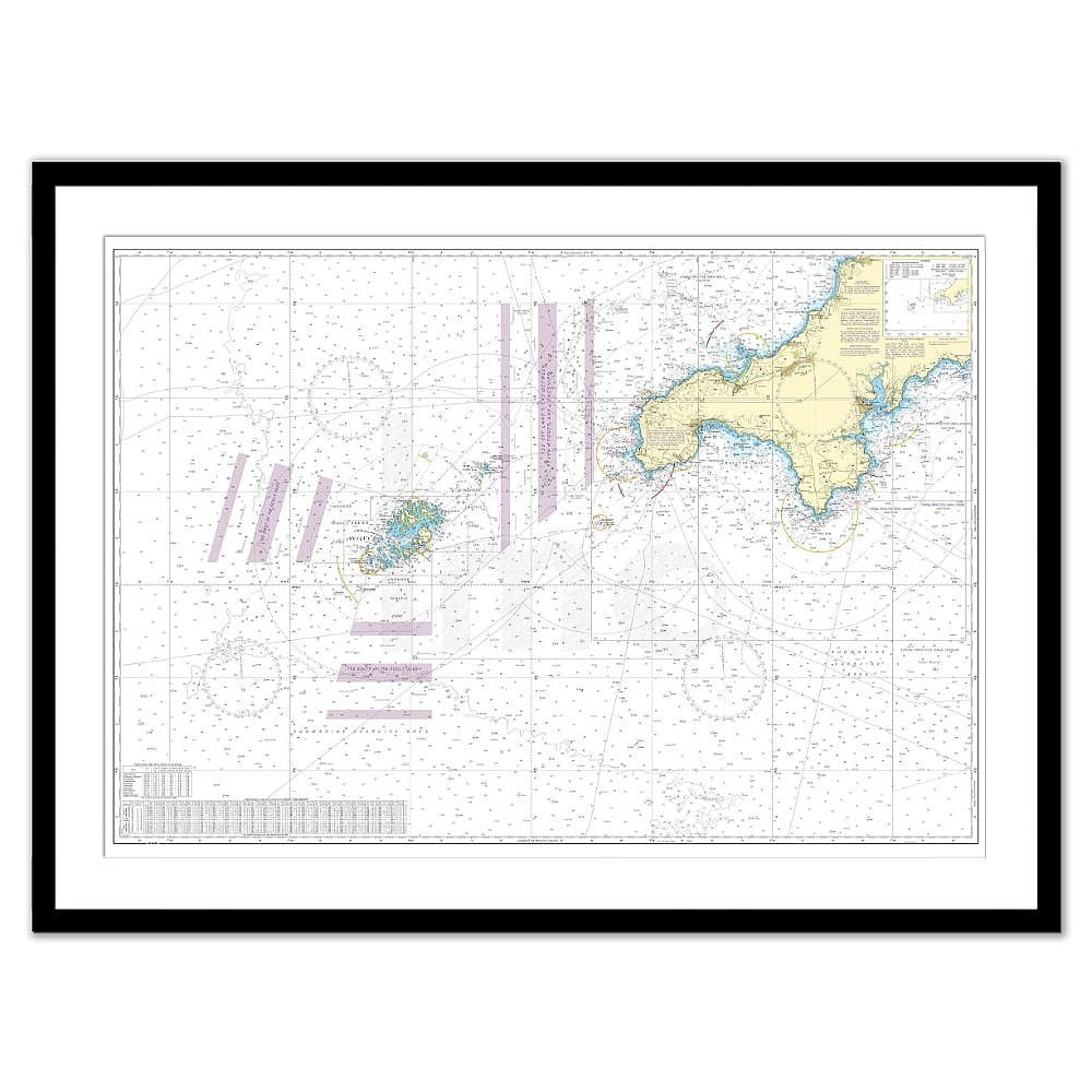 Framed Print - Admiralty Chart 2565 - St Agnes Head to Dodman Point including the Isles of Scilly