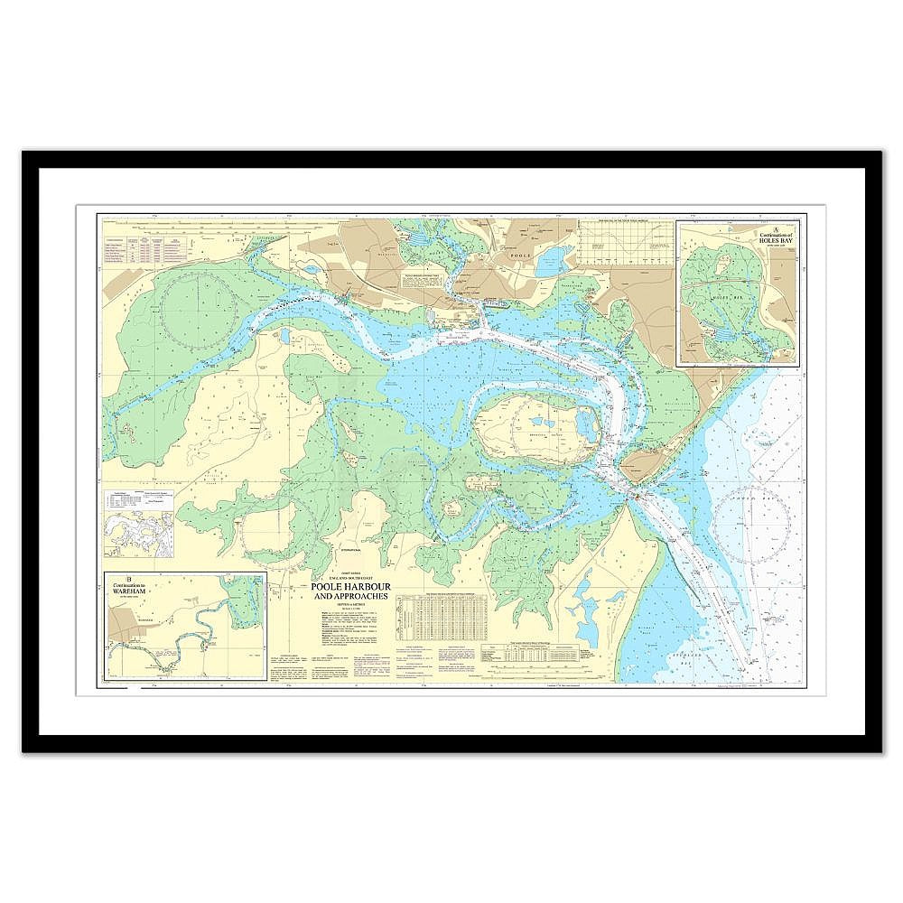 Framed Print - Admiralty Chart 2611 - Poole Harbour and Approaches