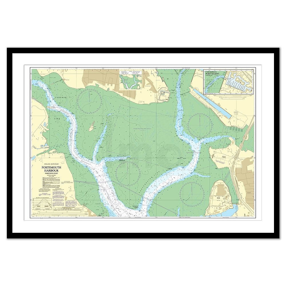Framed Print - Admiralty Chart 2628 - Portsmouth Harbour Northern Part