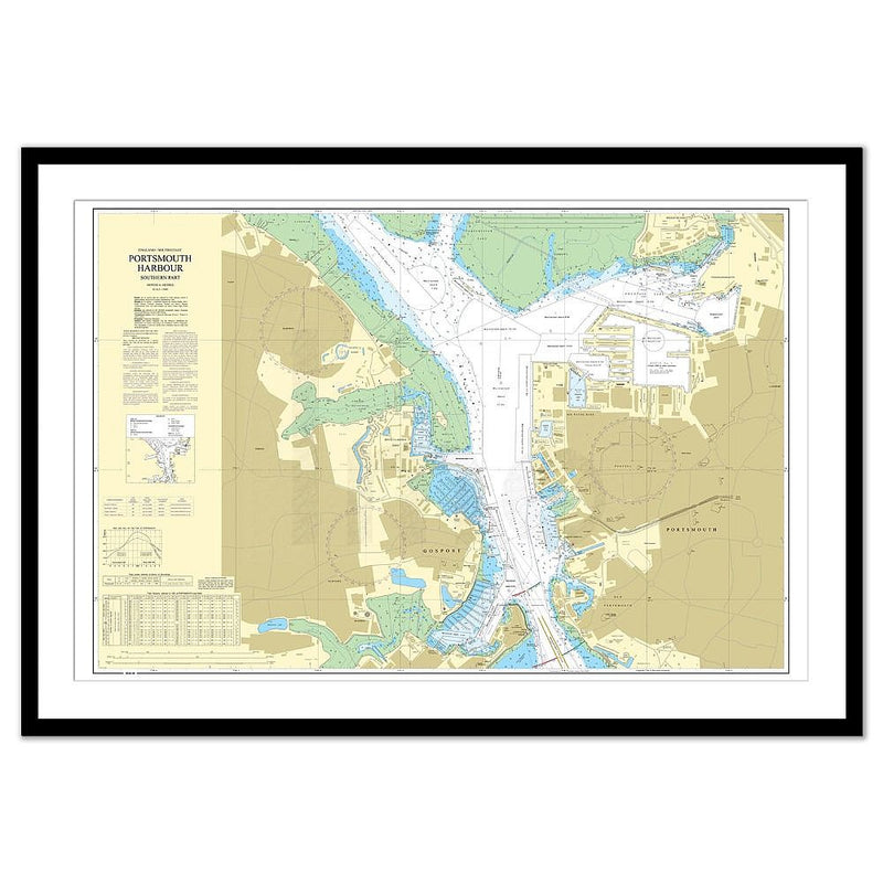 Framed Print - Admiralty Chart 2629 - Portsmouth Harbour Southern Part
