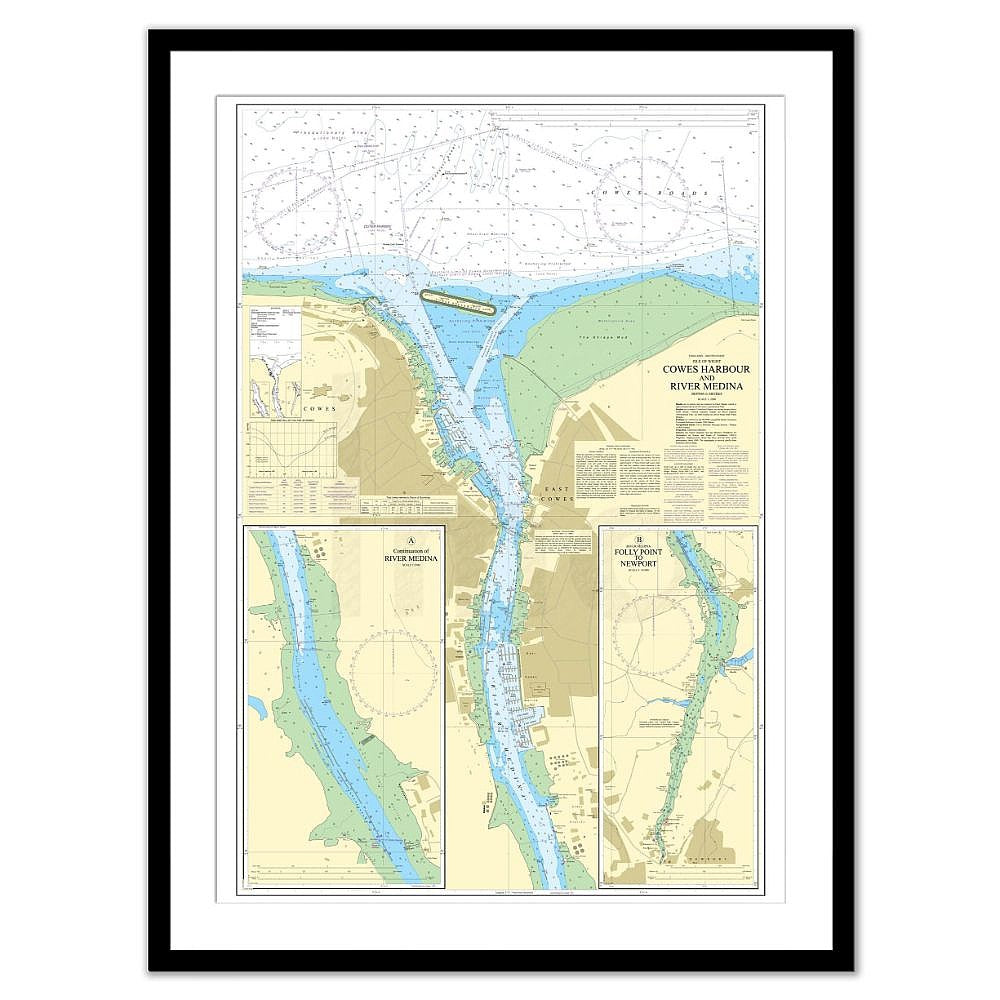 Framed Print - Admiralty Chart 2793 - Cowes Harbour and River Medina