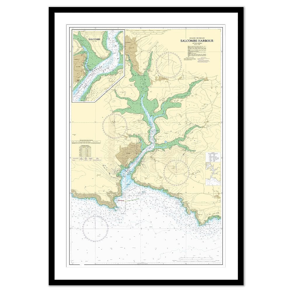 Framed Print - Admiralty Chart 28 - Salcombe Harbour