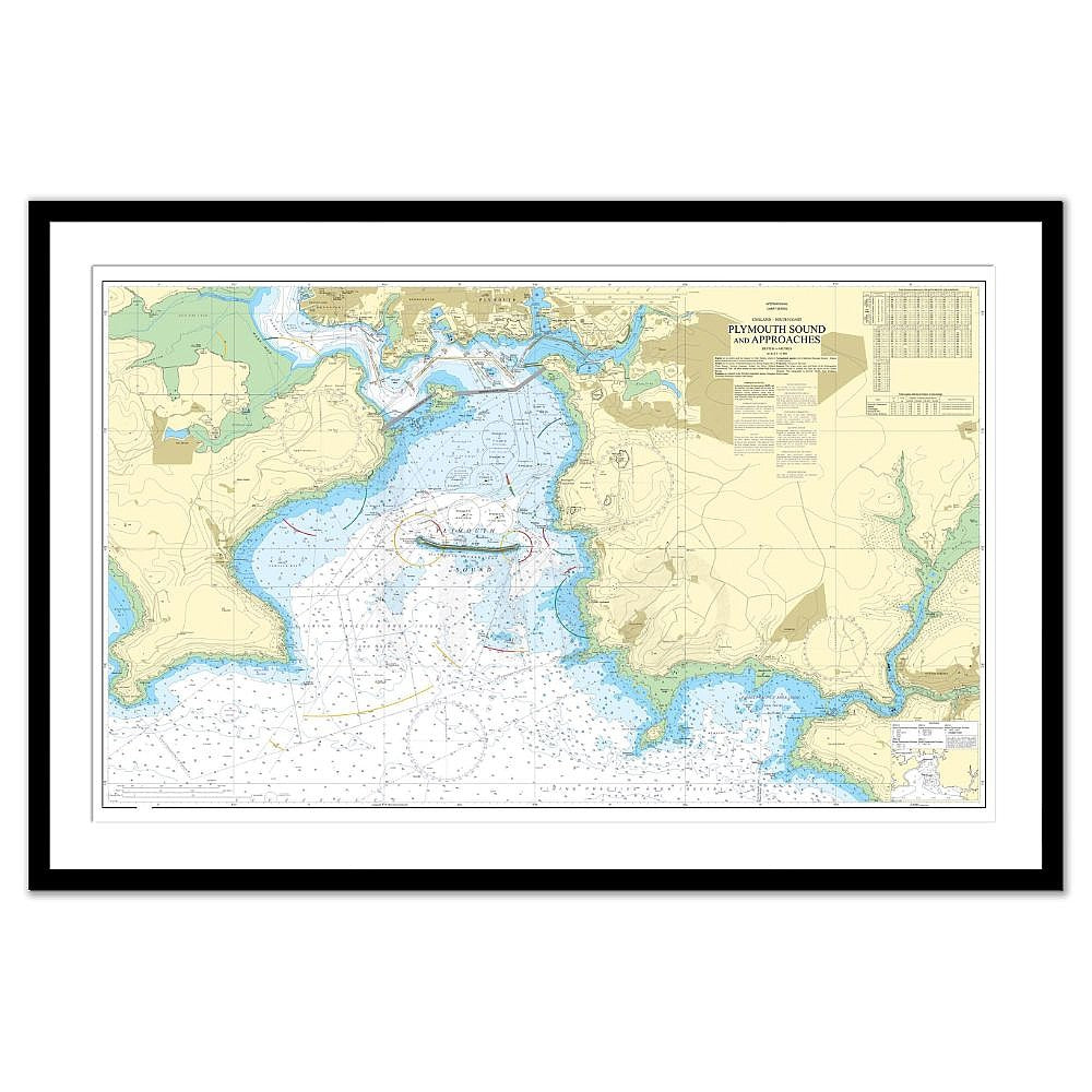 Framed Print - Admiralty Chart 30 - Plymouth Sound and Approaches