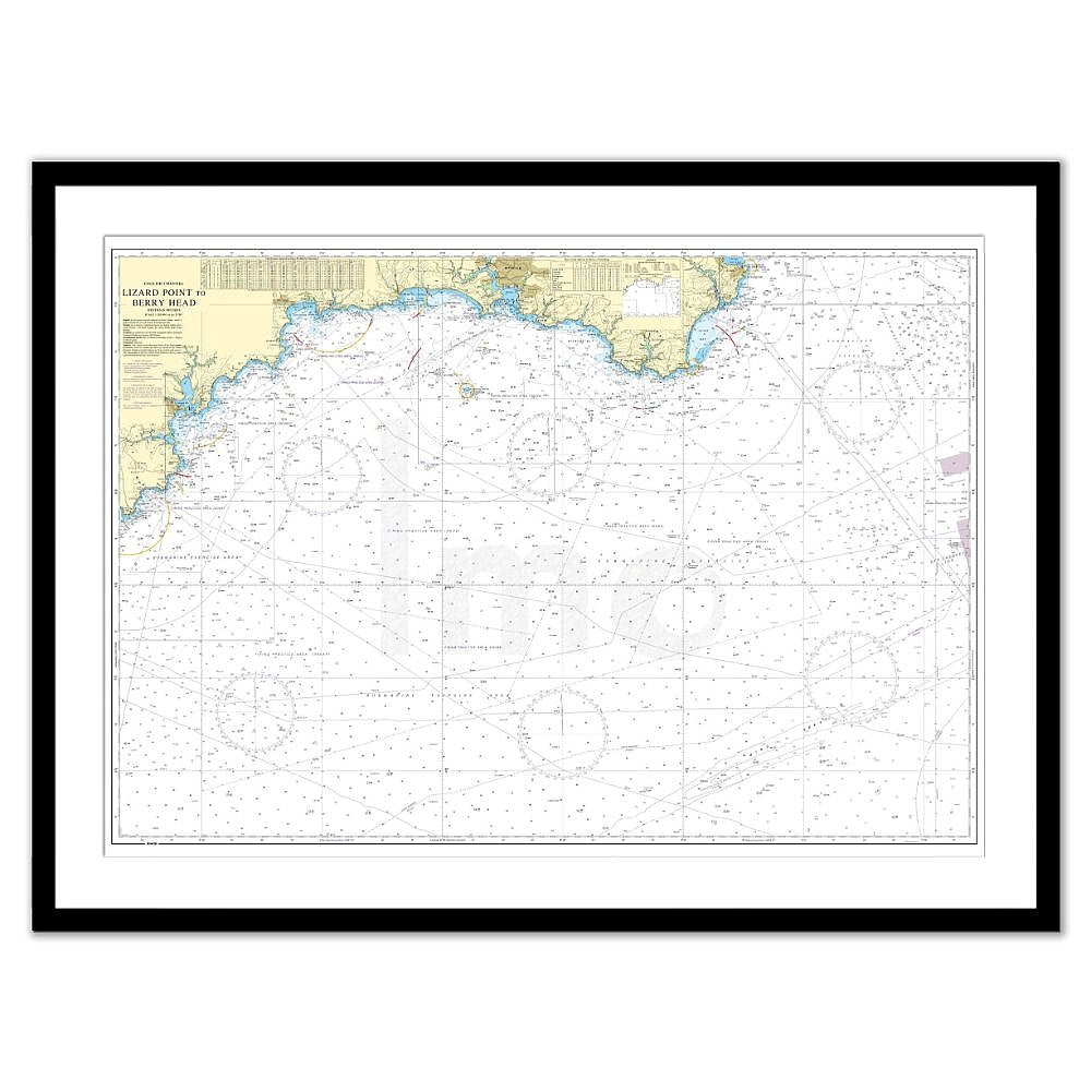 Framed Print - Admiralty Chart 442 - Lizard Point to Berry Head