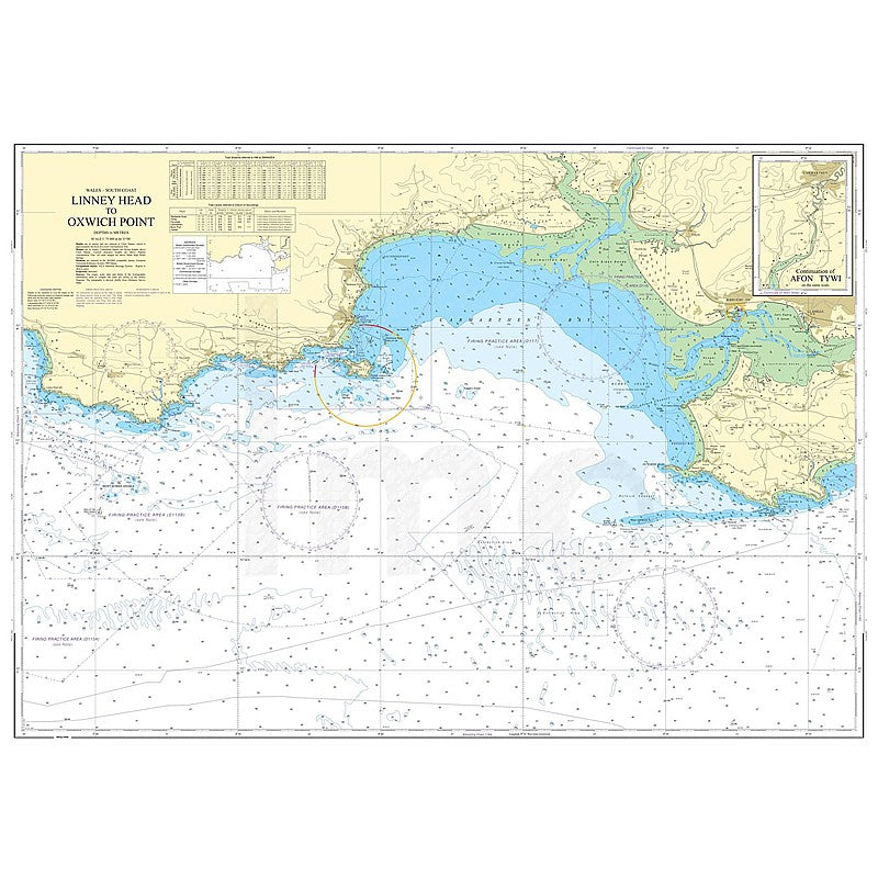 Admiralty Chart Prints 1076 - Linney Head to Oxwich Point