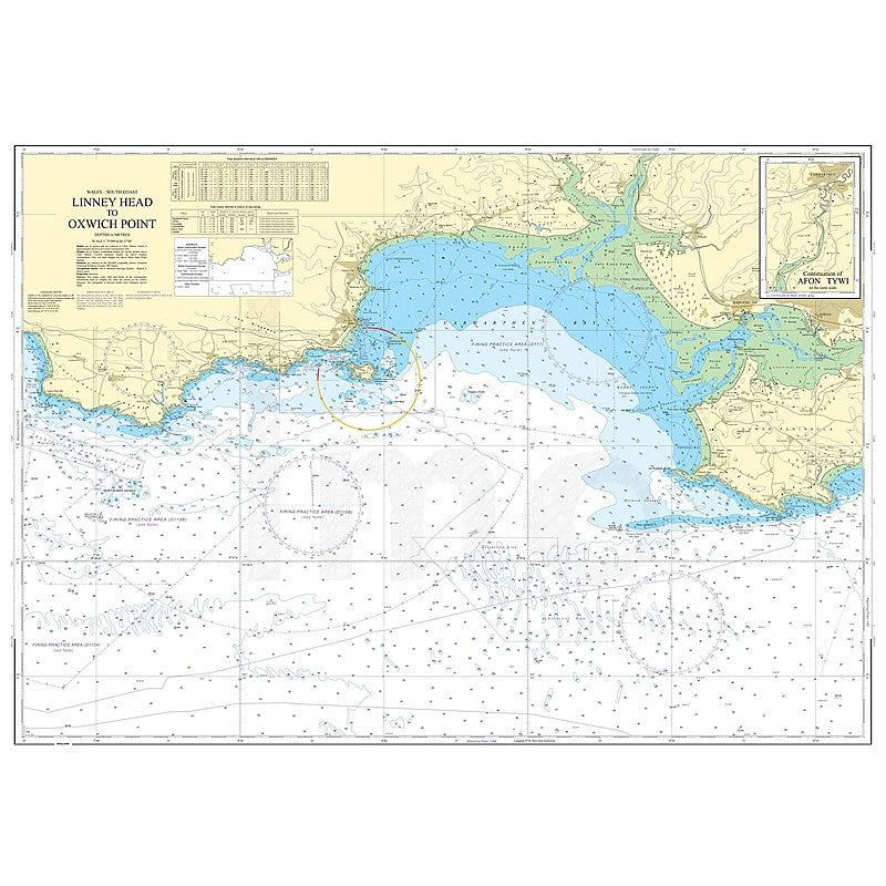 Admiralty Chart Prints 1076 - Linney Head to Oxwich Point