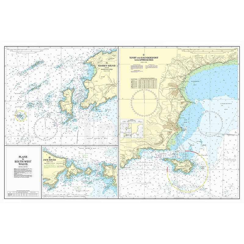 Admiralty Chart Prints 1482 - Plans in South West Wales