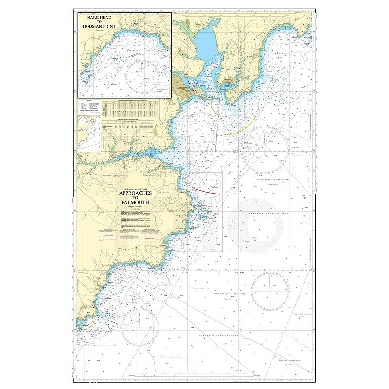 Admiralty Chart Prints 154 - Approaches to Falmouth