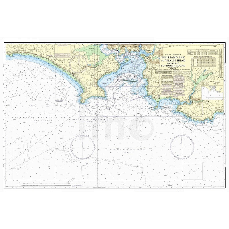 Admiralty Chart Prints 1900 - Whitsand Bay to Yealm Head including Plymouth Sound