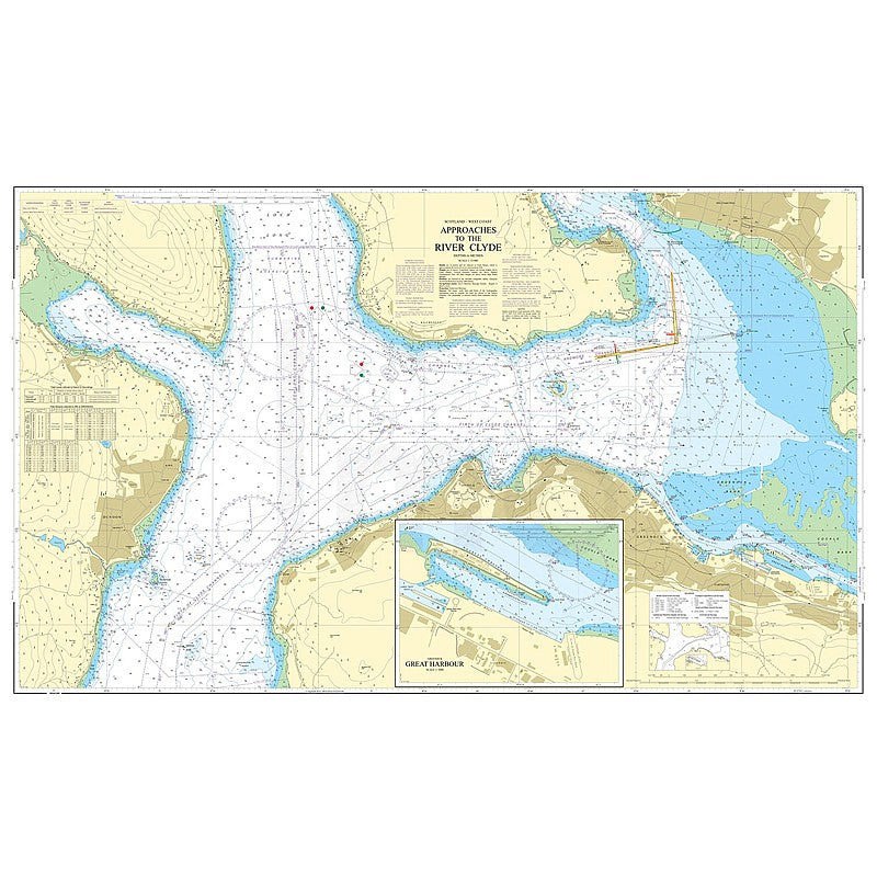 Admiralty Chart Prints 1994 - Approaches to the River Clyde