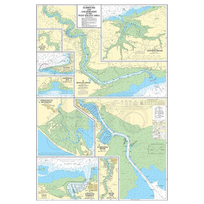 Admiralty Chart Prints 2021 - Harbours and Anchorages in the West Solent Area
