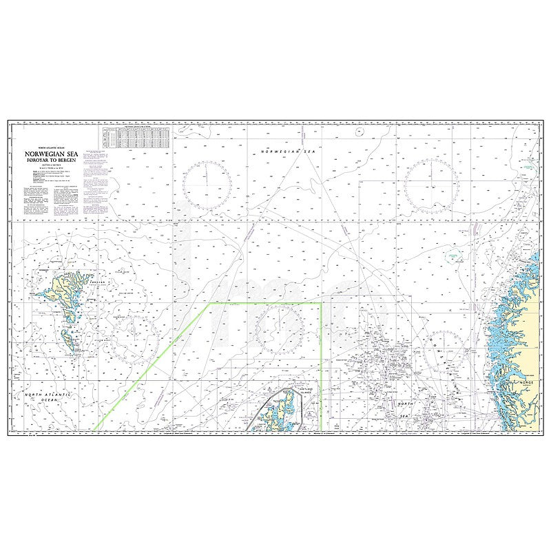 Admiralty Chart Prints 2182D - Norwegian Sea - Faeroes to Bergen