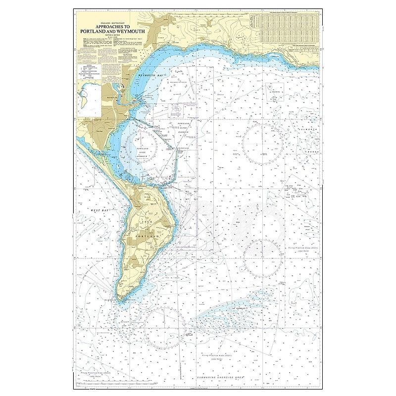 Admiralty Chart Prints 2255 - Approaches to Portland and Weymouth