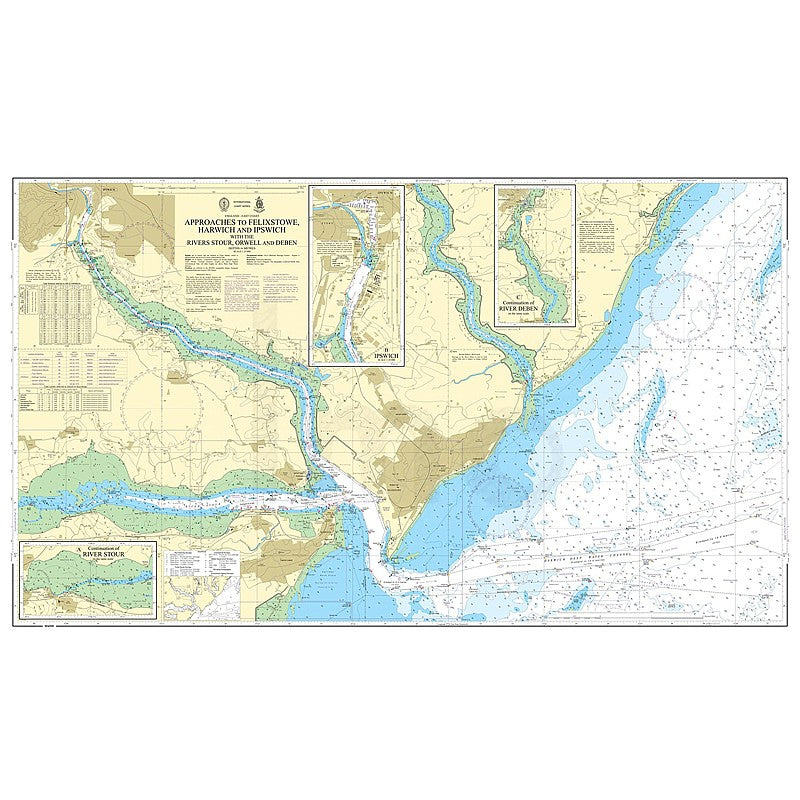 Admiralty Chart Prints 2693 - Approaches to Felixstowe, Harwich and Ipswich with the Rivers Stour, Orwell and Deben
