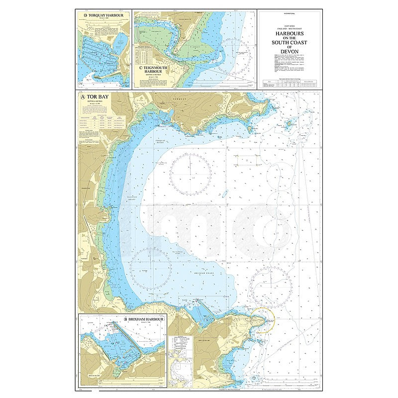 Admiralty Chart Prints 26 - Harbours on the South Coast of Devon