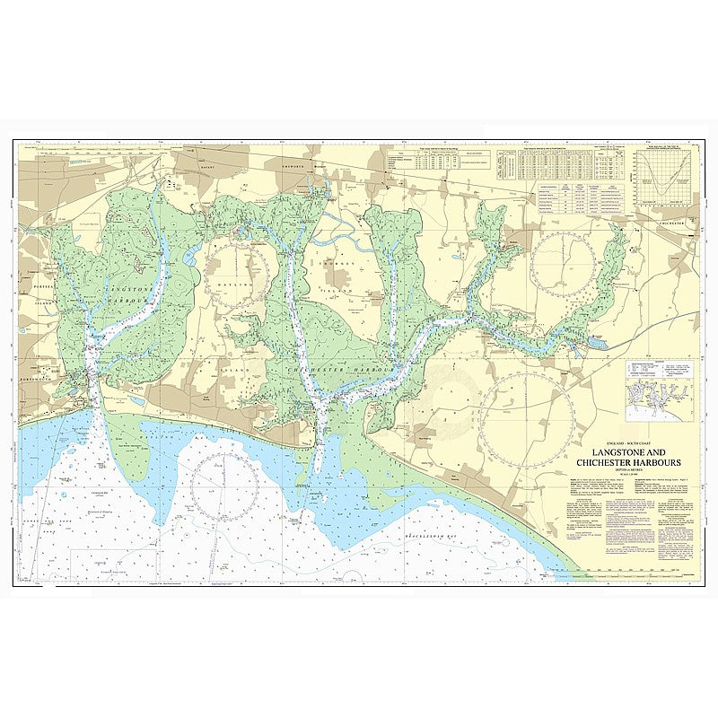 Admiralty Chart Prints 3418 - Langstone and Chichester Harbours