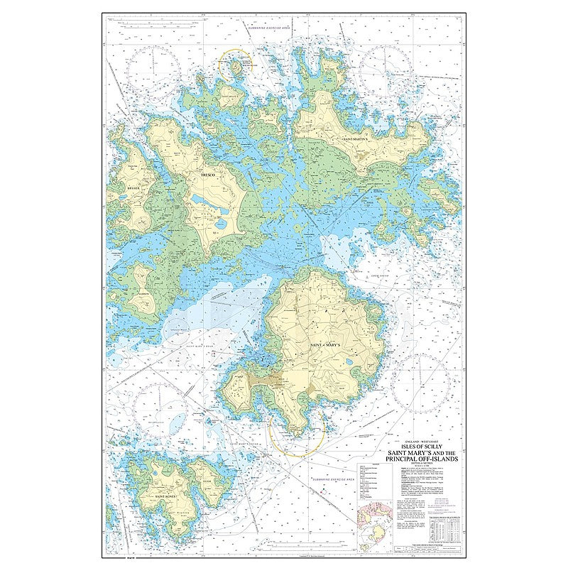 Admiralty Chart Prints 883 - Isles of Scilly Saint Mary's and the Principal Off-Islands