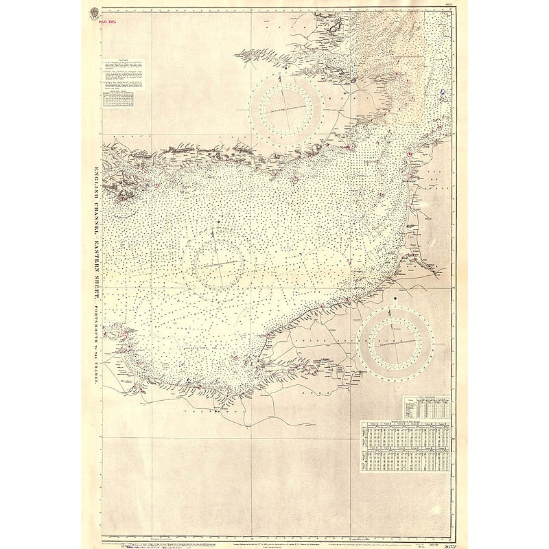 Vintage Nautical Chart - Admiralty Chart 2675c - English Channel, Eastern Sheet